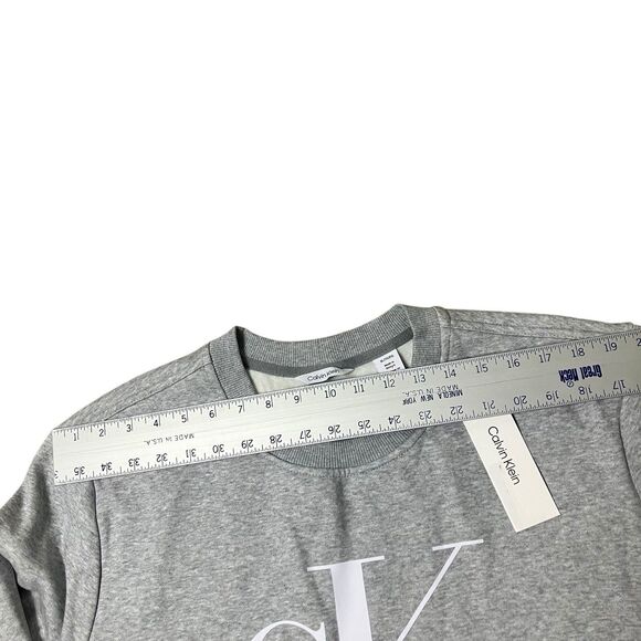 Calvin Klein Sweatshirt Mens XL Grey Long Sleeve Casual Crewneck Streetwear - Picture 7 of 12